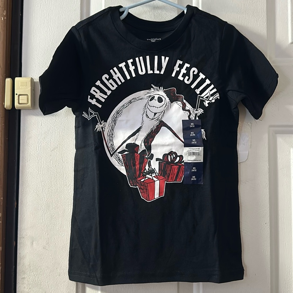 DISNEY NIGHTMARE BEFORE CHRISTMAS JACK SKELLINGTON CHRISTMAS TEE: BLACK: NWT: XS